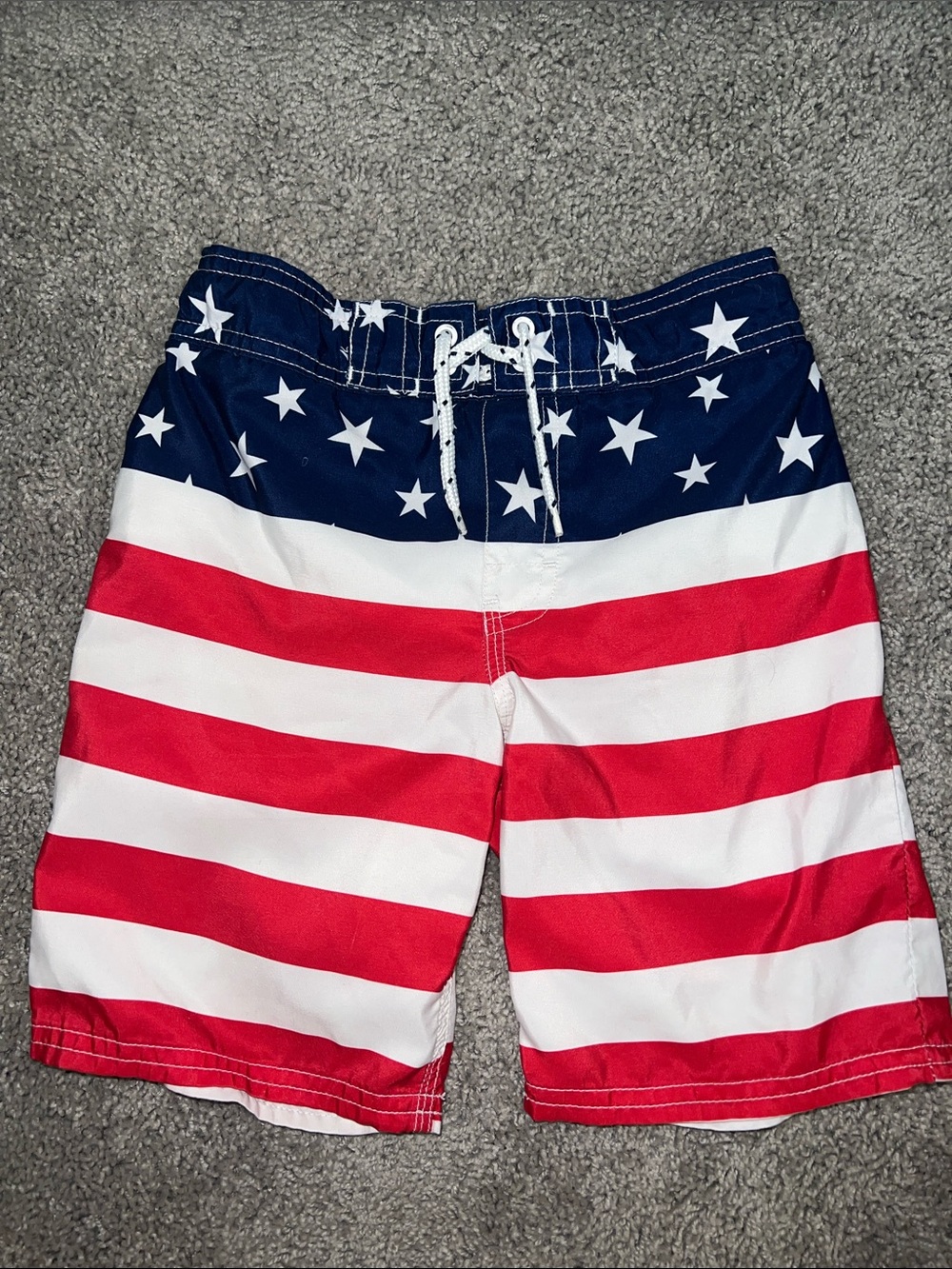 Osh Kosh Patriotic Red, White & Blue American Flag Swim Trunks